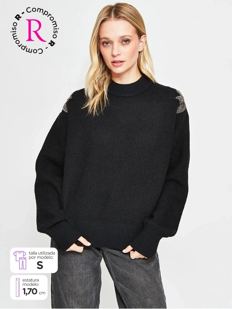 SWEATER MUJER BARBADOS APLICACIONES - 1