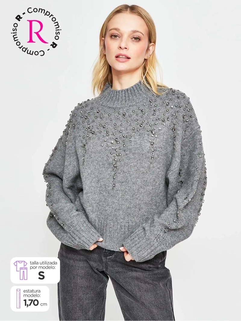 SWEATER MUJER BARBADOS LANA TACHAS - 1