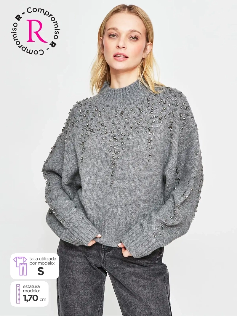 SWEATER MUJER BARBADOS LANA TACHAS - 1