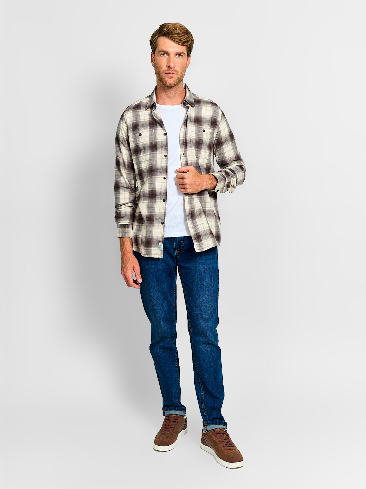 CAMISA HOMBRE REGATTA ALGODÓN MANGA LARGA FRANELA - 4
