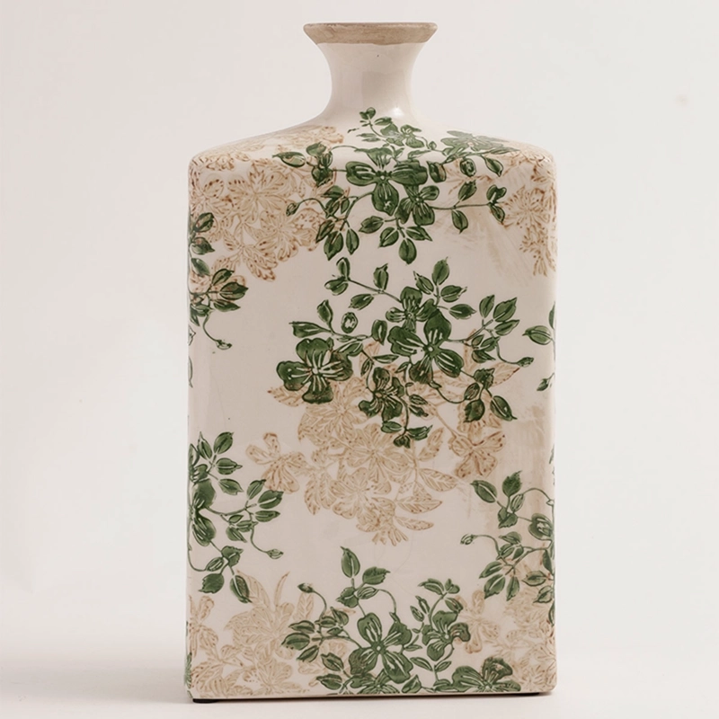 JARRÓN DECORATIVO RIPLEY HOME AMELIE BOTELLA CUADRADA VINTAGE - 1