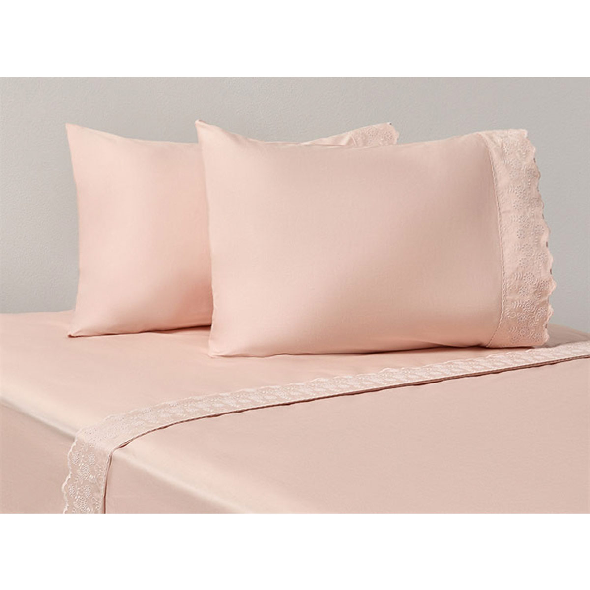 JUEGO DE SÁBANAS RIPLEY HOME BRODERIE 1.5 PLAZAS ROSA - 2