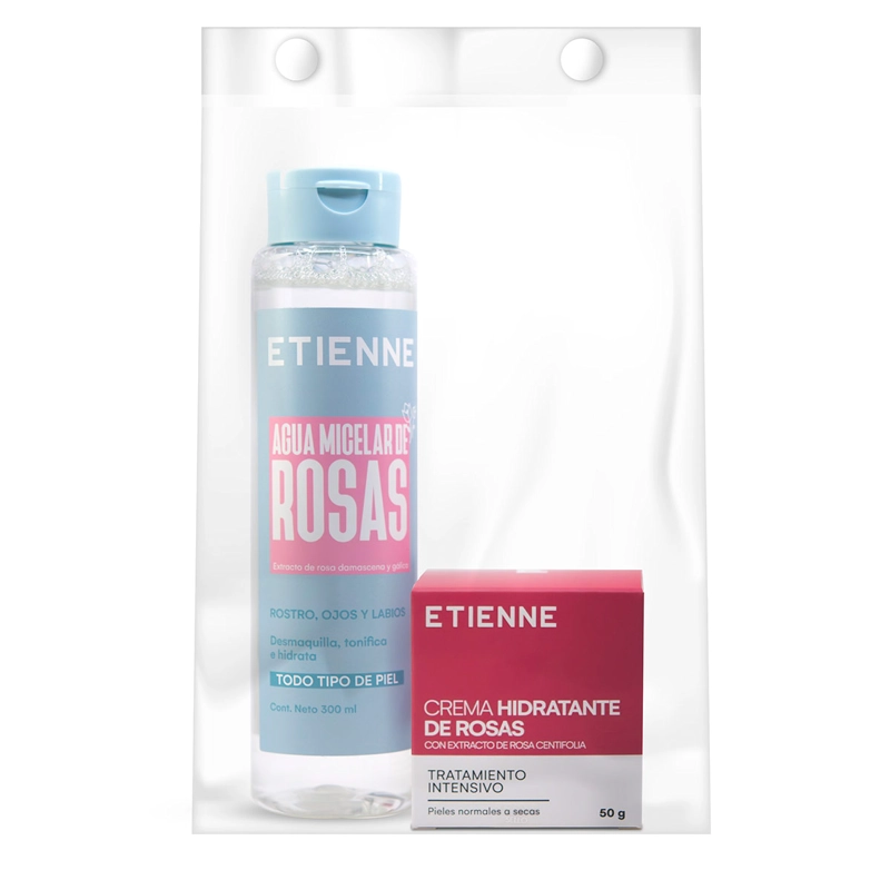 SET SKINCARE ETIENNE AGUA MICELAR 300ML+CREMA HIDRATANTE 50ML - 1