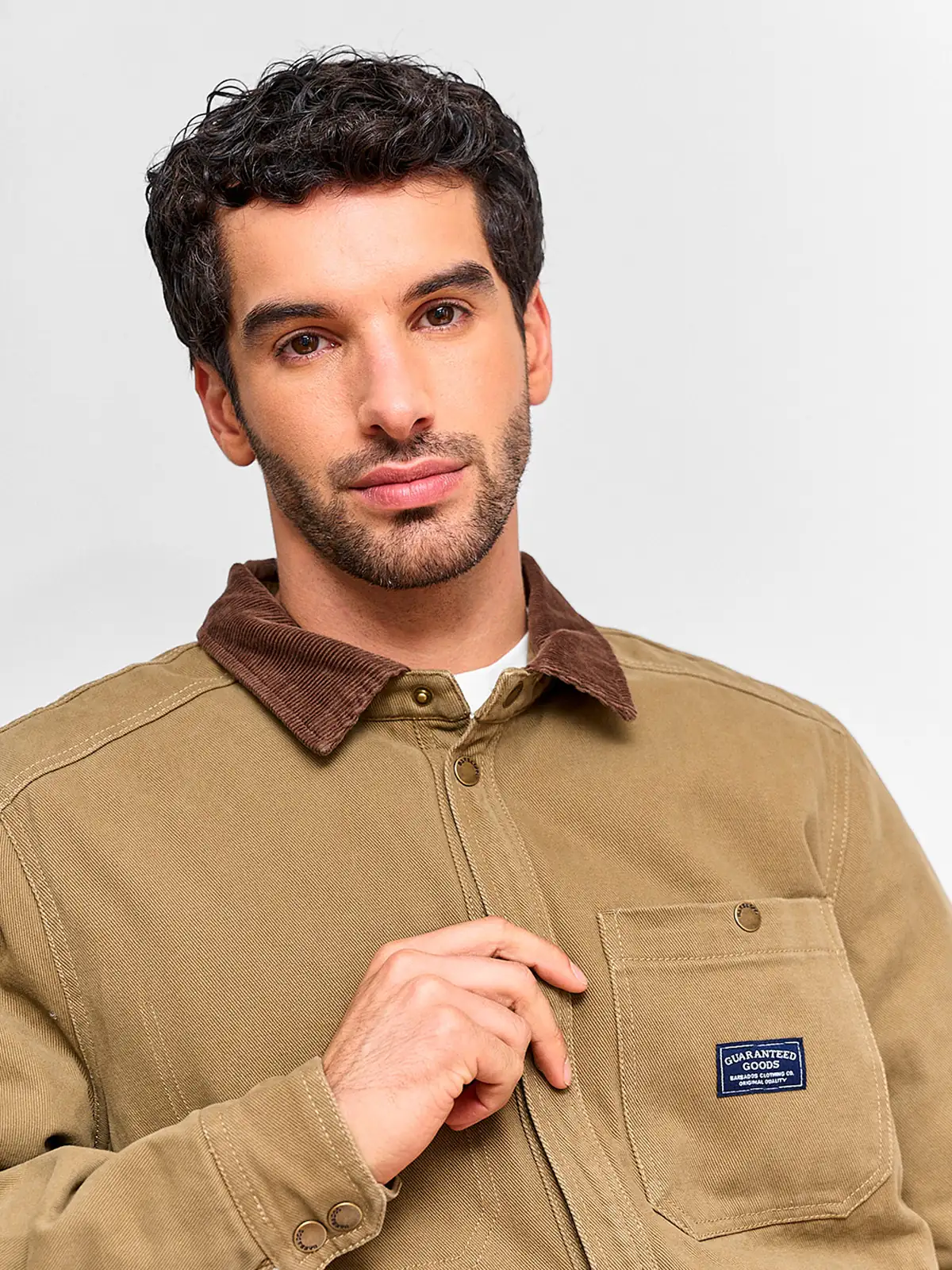 CHAQUETA HOMBRE BARBADOS ALGODÓN CUELLO COTELÉ - 3