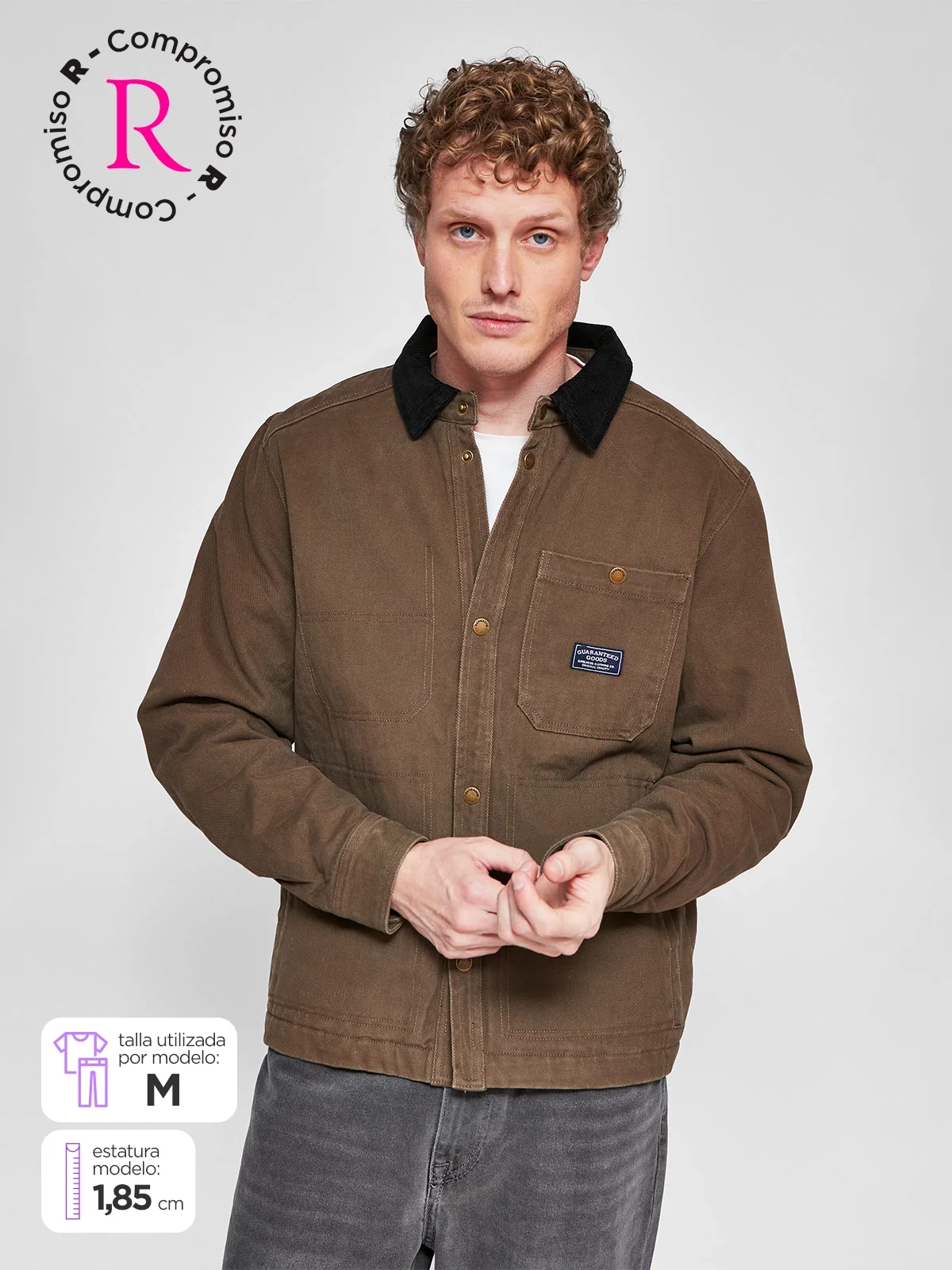 CHAQUETA HOMBRE BARBADOS ALGODÓN CUELLO COTELÉ - 1