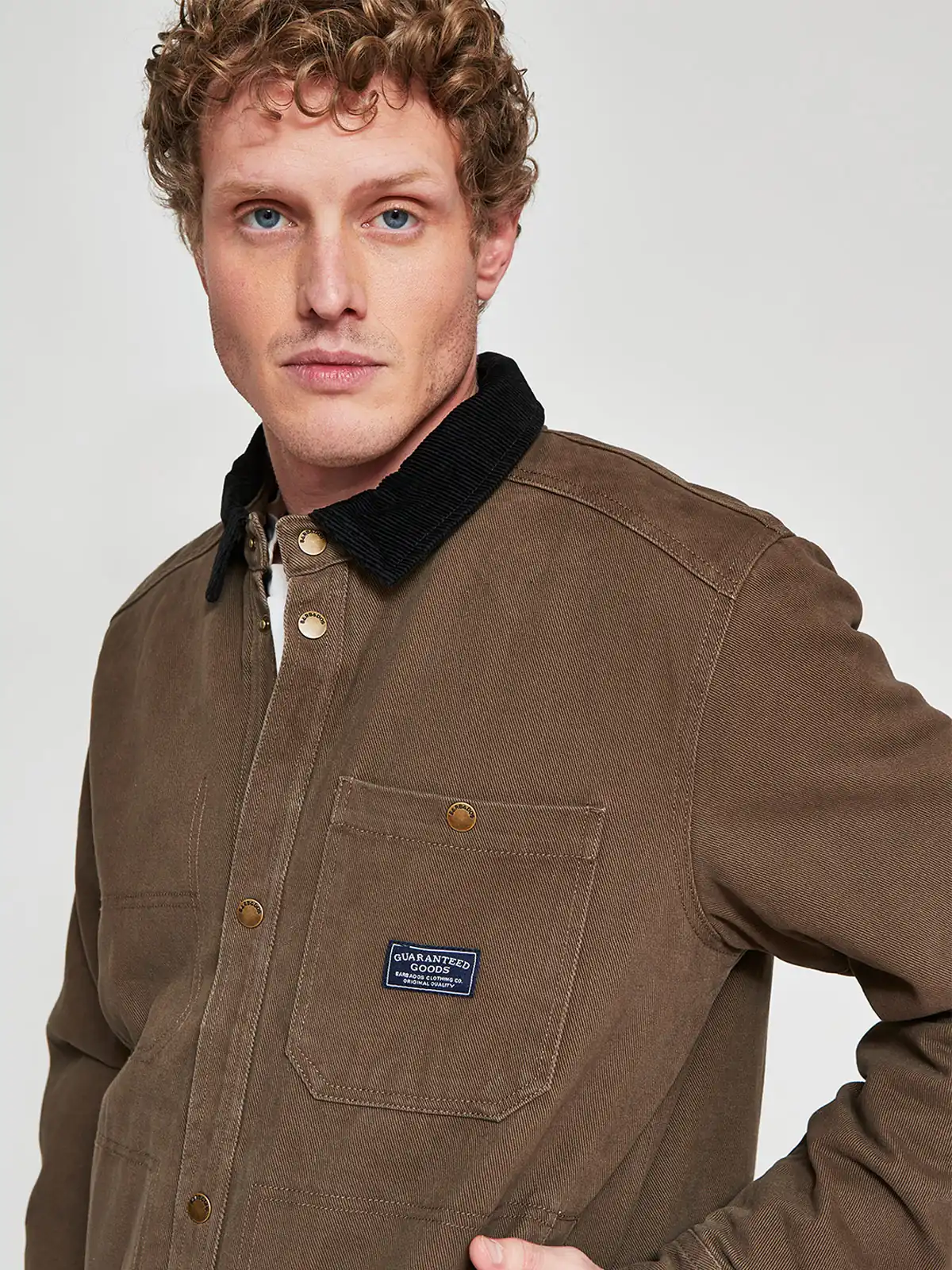 CHAQUETA HOMBRE BARBADOS ALGODÓN CUELLO COTELÉ - 3