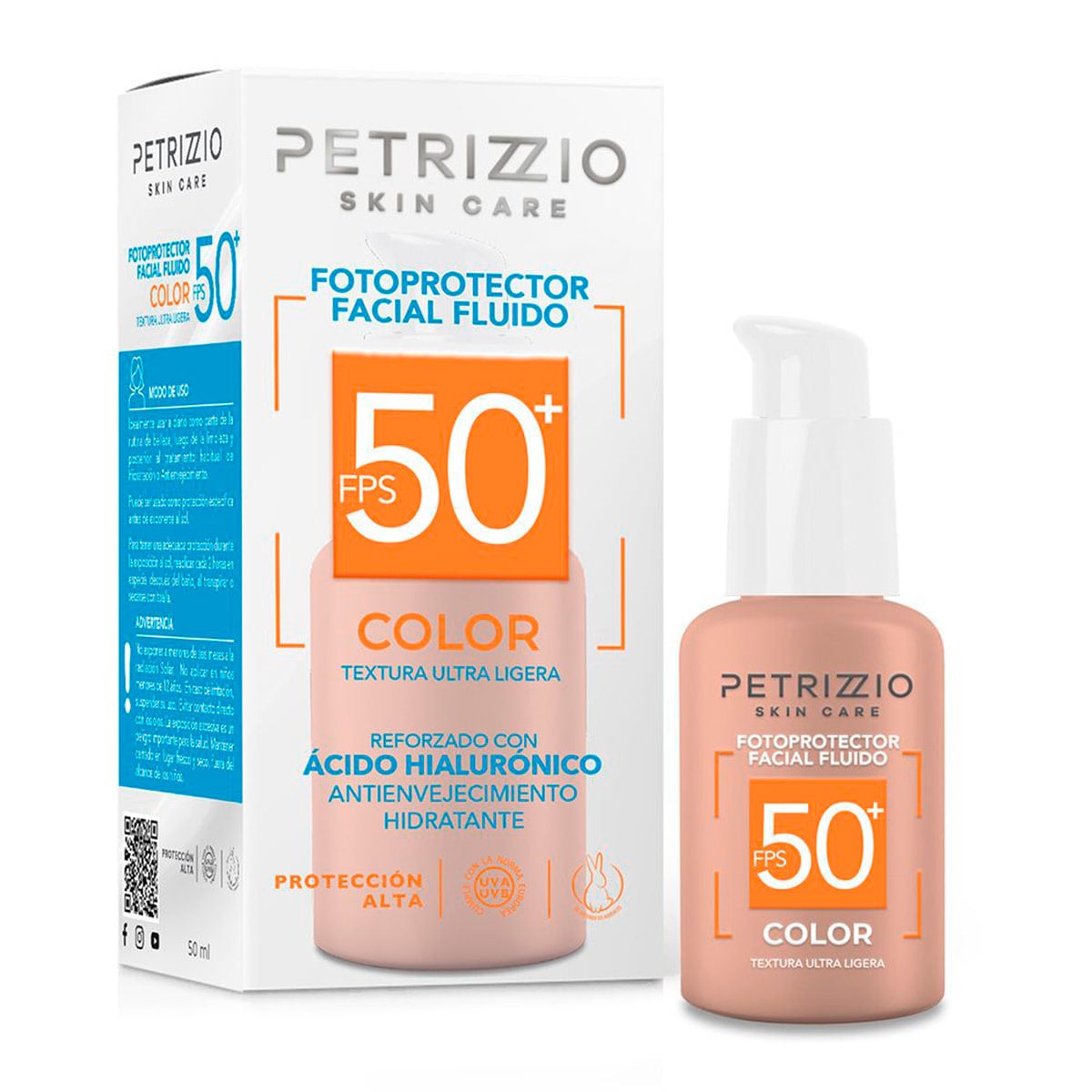 PROTECTOR SOLAR FACIAL PETRIZZIO INVISIBLE COLOR FPS50 50ML - 1