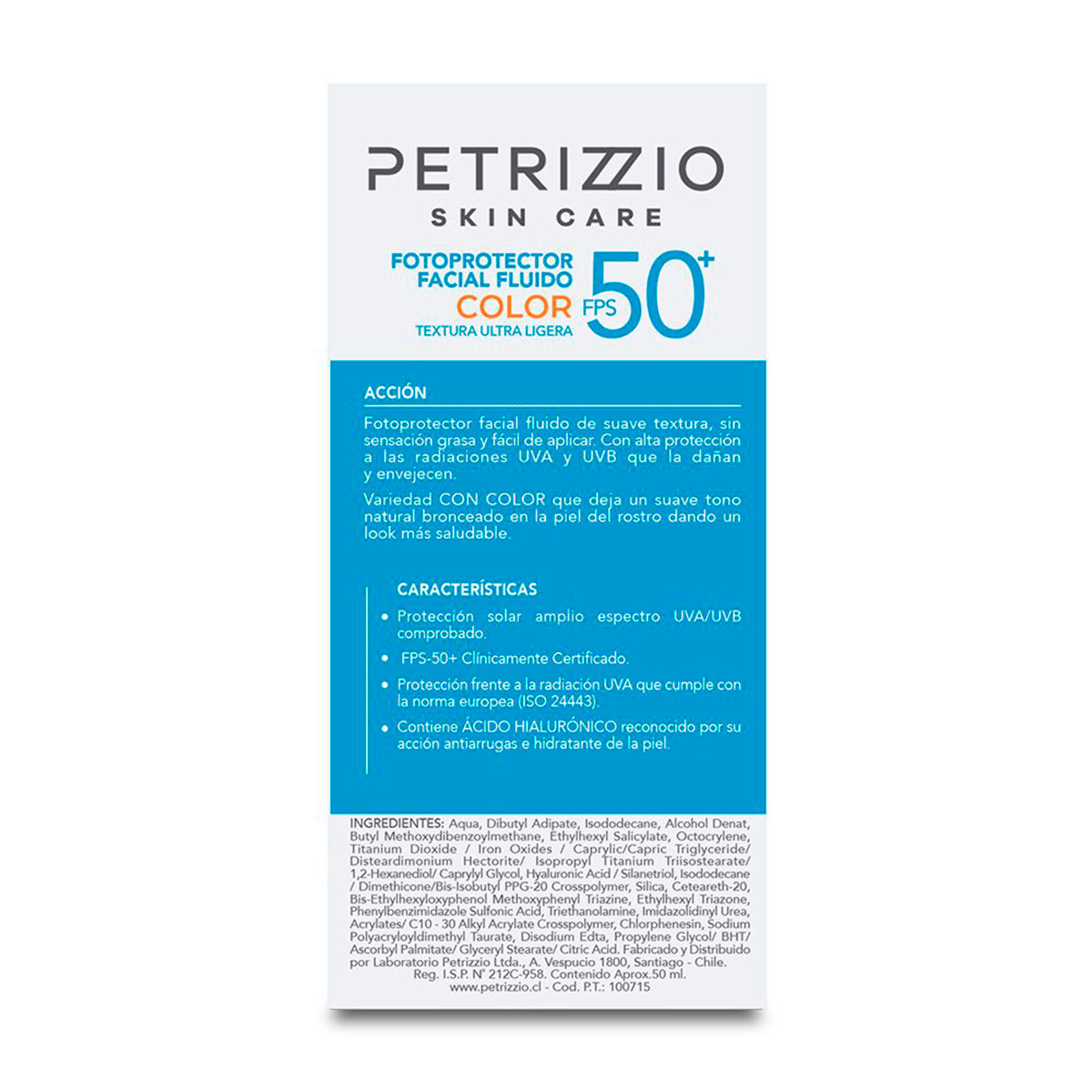 PROTECTOR SOLAR FACIAL PETRIZZIO INVISIBLE COLOR FPS50 50ML - 3