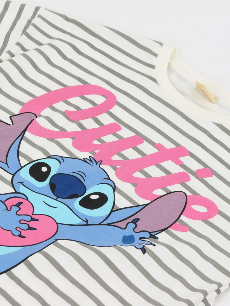 POLERA NIÑA DISNEY MANGA LARGA STITCH RAYAS - 2