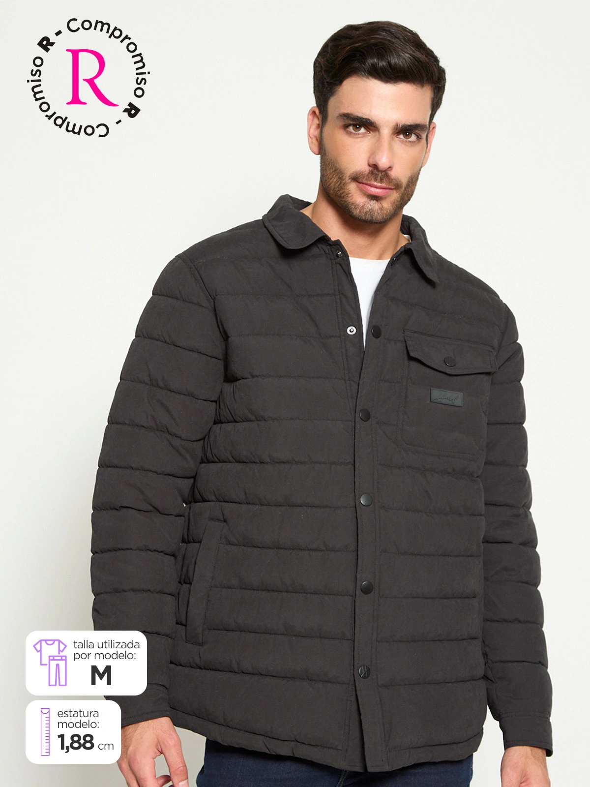 CHAQUETA HOMBRE HALF CUELLO CAMISERO - 1