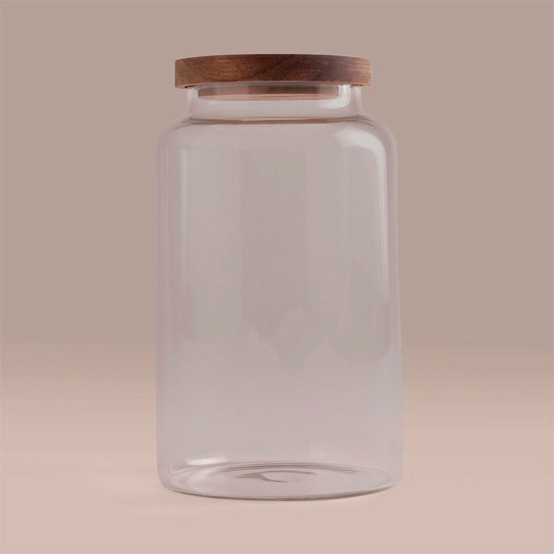 CANISTER MAISON LINETT VIDRIO MADERA L - 1