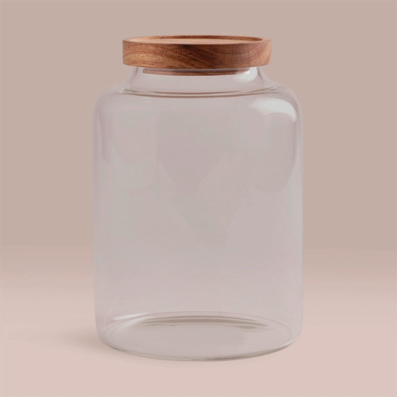 CANISTER MAISON LINETT VIDRIO MADERA M - 1