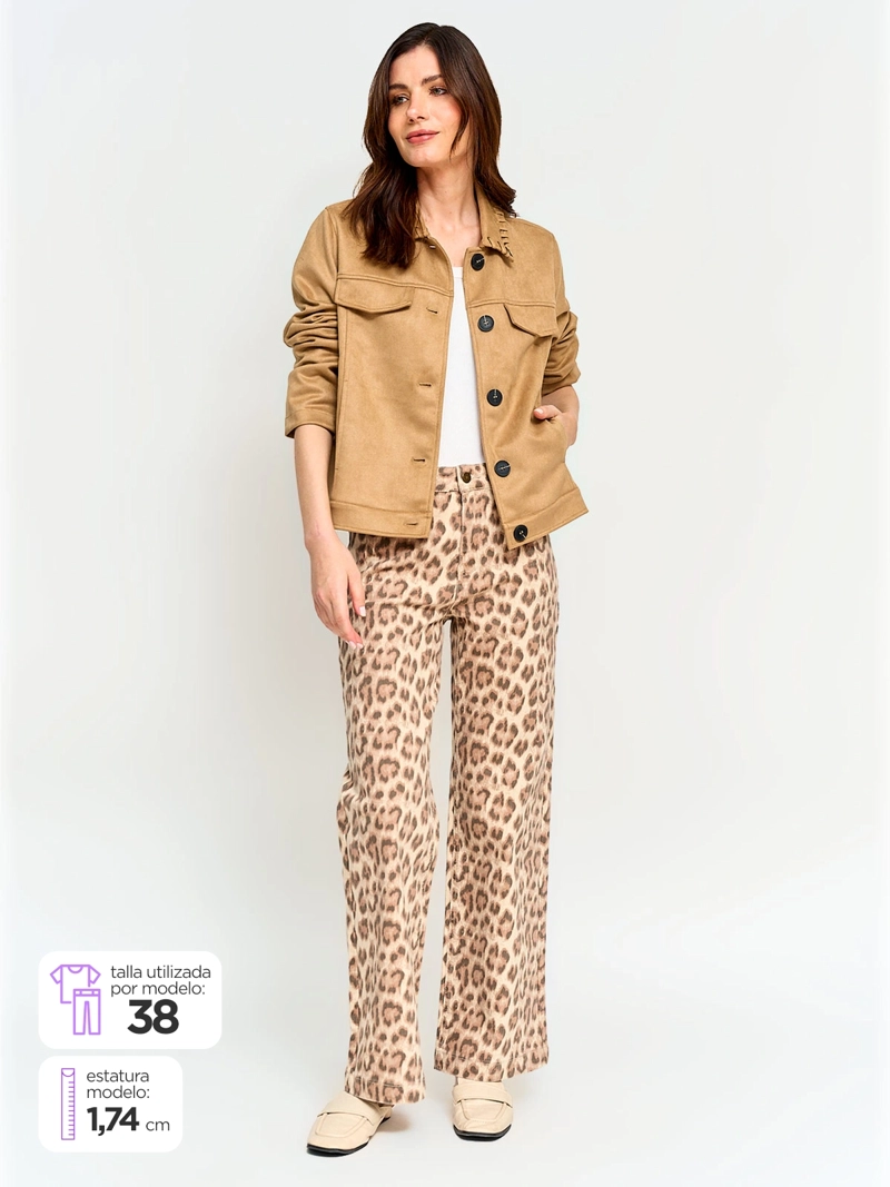 JEANS MUJER AZIZ ALGODÓN REGULAR ANIMAL PRINT - 1