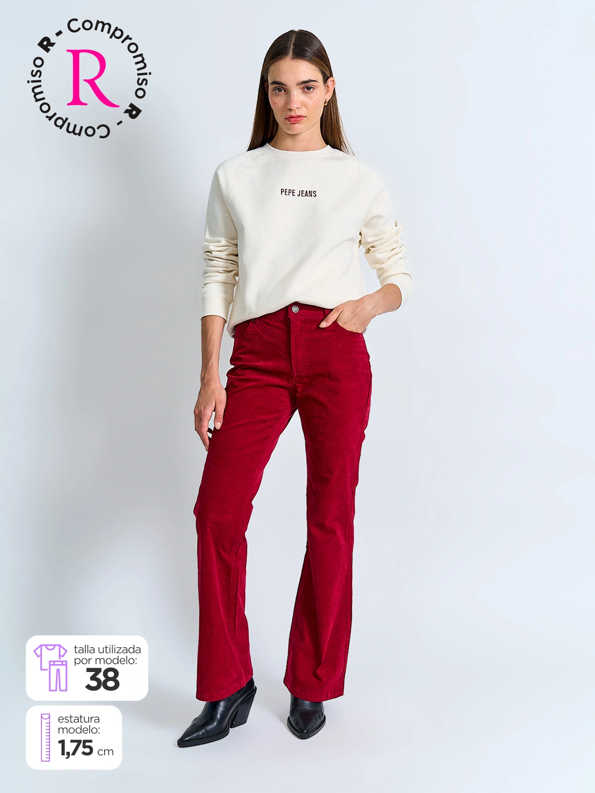 PANTALÓN MUJER PEPE JEANS ALGODÓN COTELÉ - 1