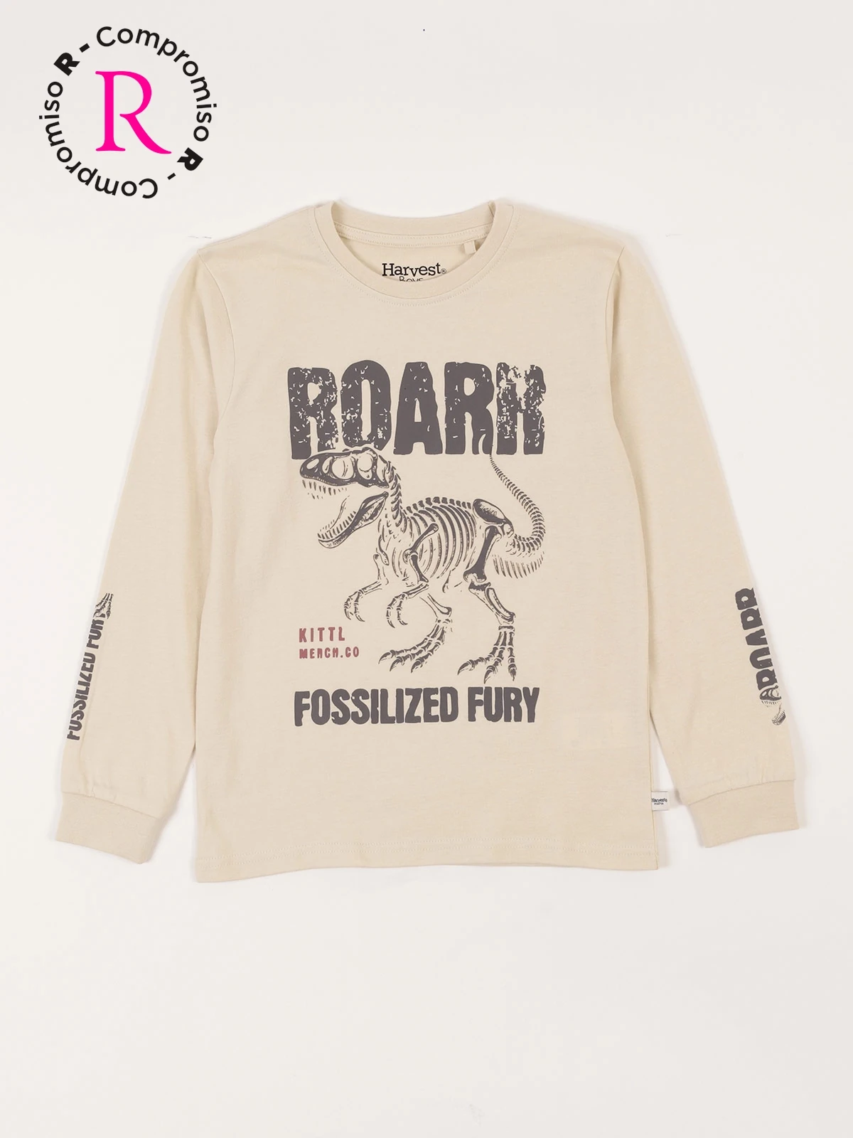 POLERA MANGA LARGA ALGODÓN NIÑO HARVEST DINOSAURIO - 1