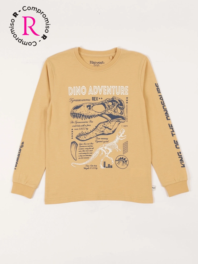 POLERA MANGA LARGA ALGODÓN NIÑO HARVEST DINOSAURIO - 1