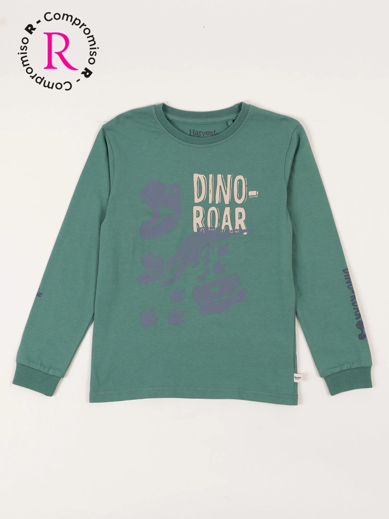 POLERA MANGA LARGA ALGODÓN NIÑO HARVEST DINOSAURIO