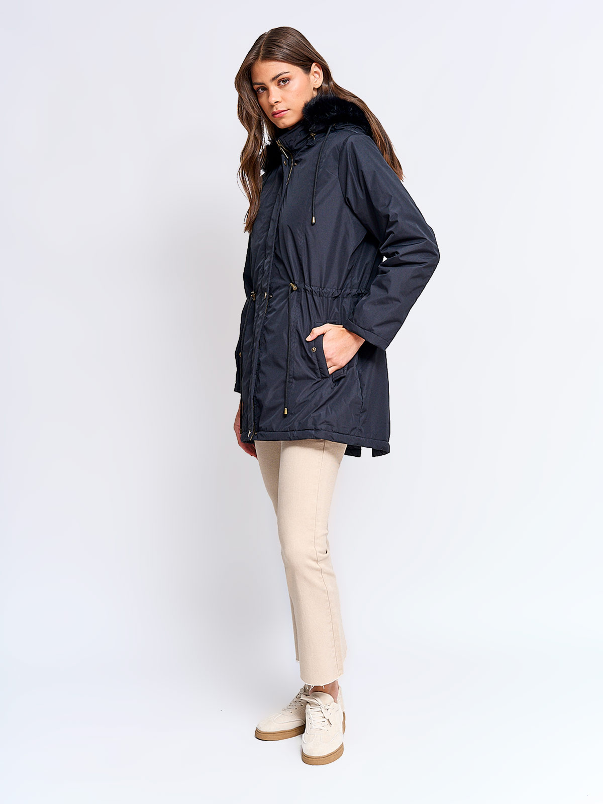 PARKA MUJER AZIZ LARGA FORRADA GORRO - 4