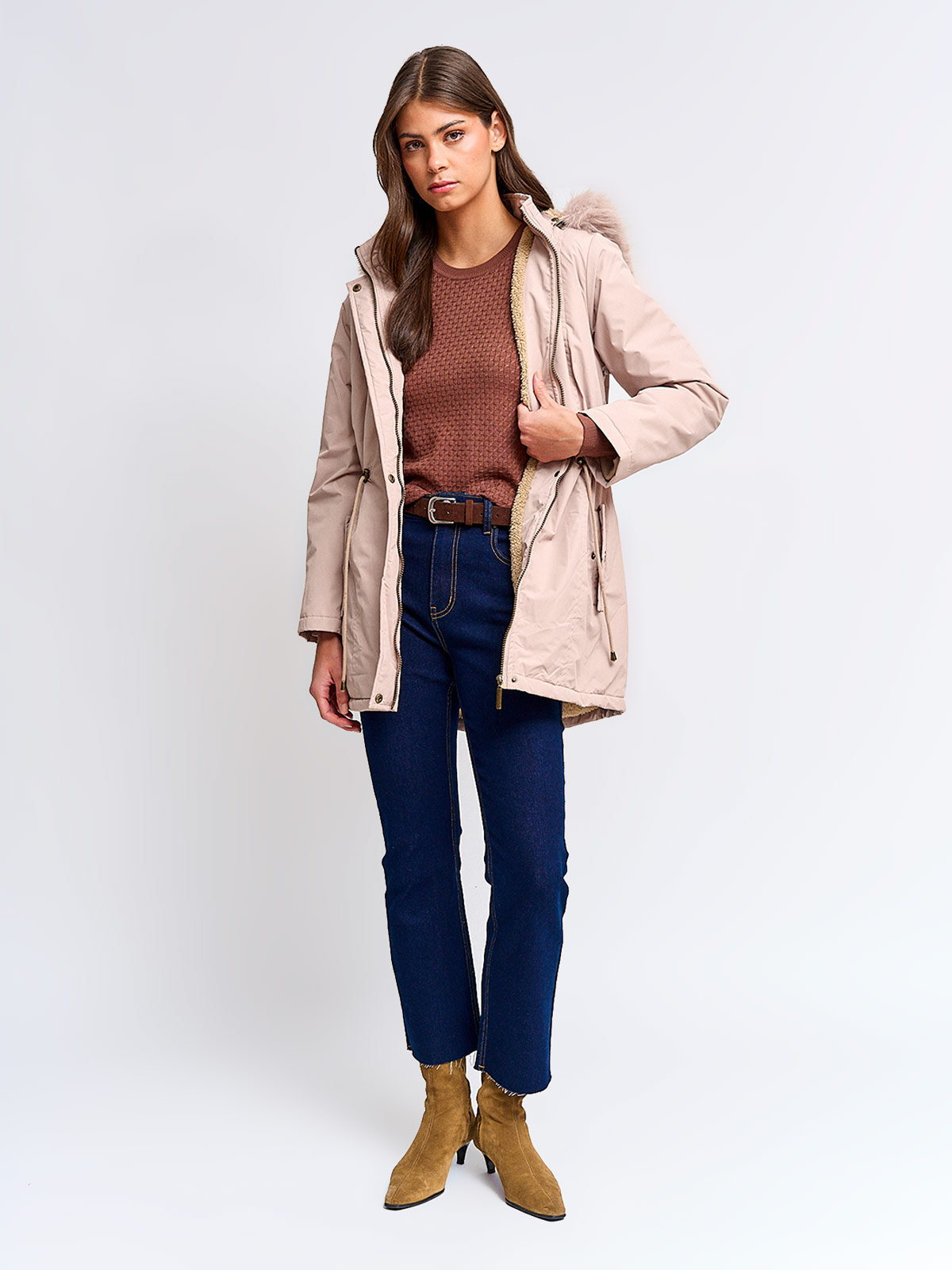 PARKA MUJER AZIZ LARGA FORRADA GORRO - 4