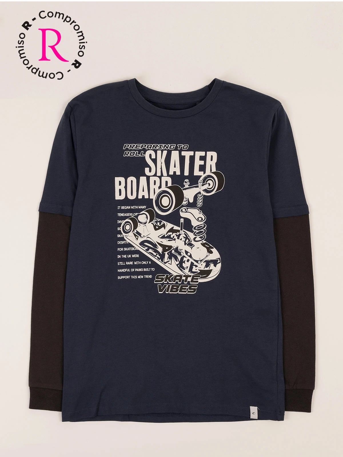 POLERA MANGA LARGA ALGODÓN NIÑO CLOUDBREAK DOBLE