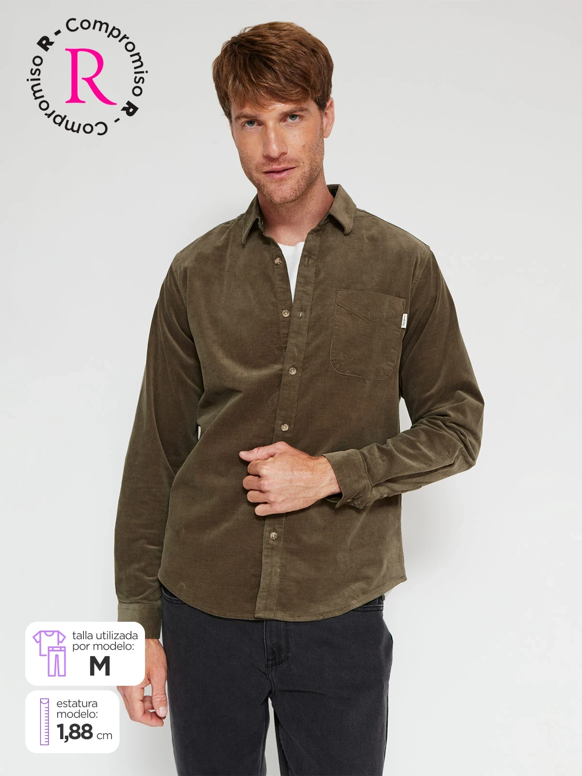 CAMISA HOMBRE PEPE JEANS ALGODÓN MANGA LARGA COTELÉ