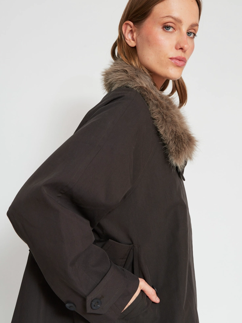 CHAQUETA MUJER MARQUIS ALGODÓN TRENCH CUELLO PELOS - 3
