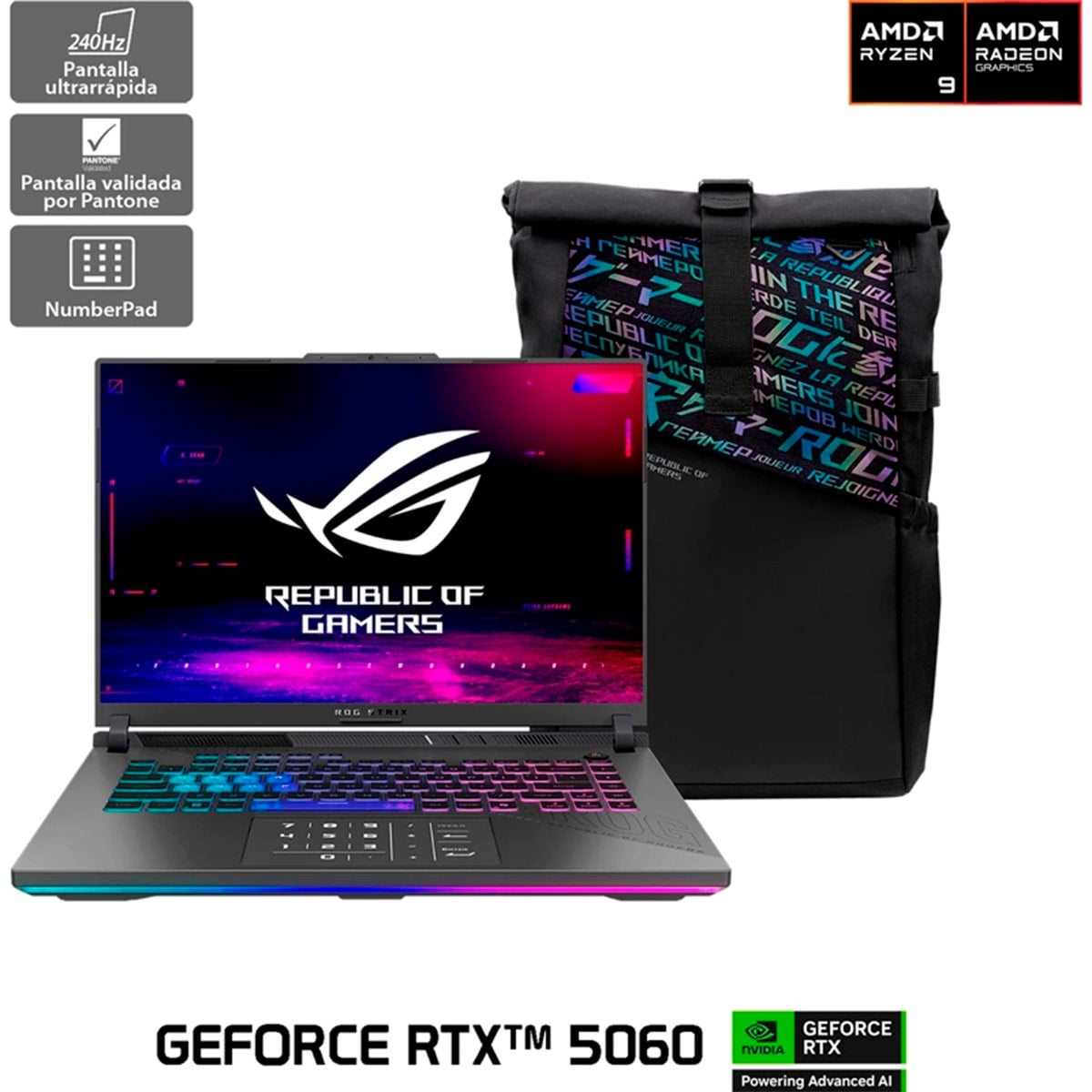 NOTEBOOK ASUS ROG STRIX G16 AMD RYZEN 9 32GB RAM 1TB SSD NVIDIA RTX 5060 16” - 2