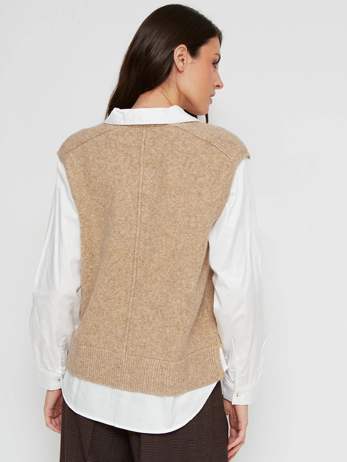 SWEATER MUJER CACHAREL LANA SIN MANGAS CON BLUSA - 2