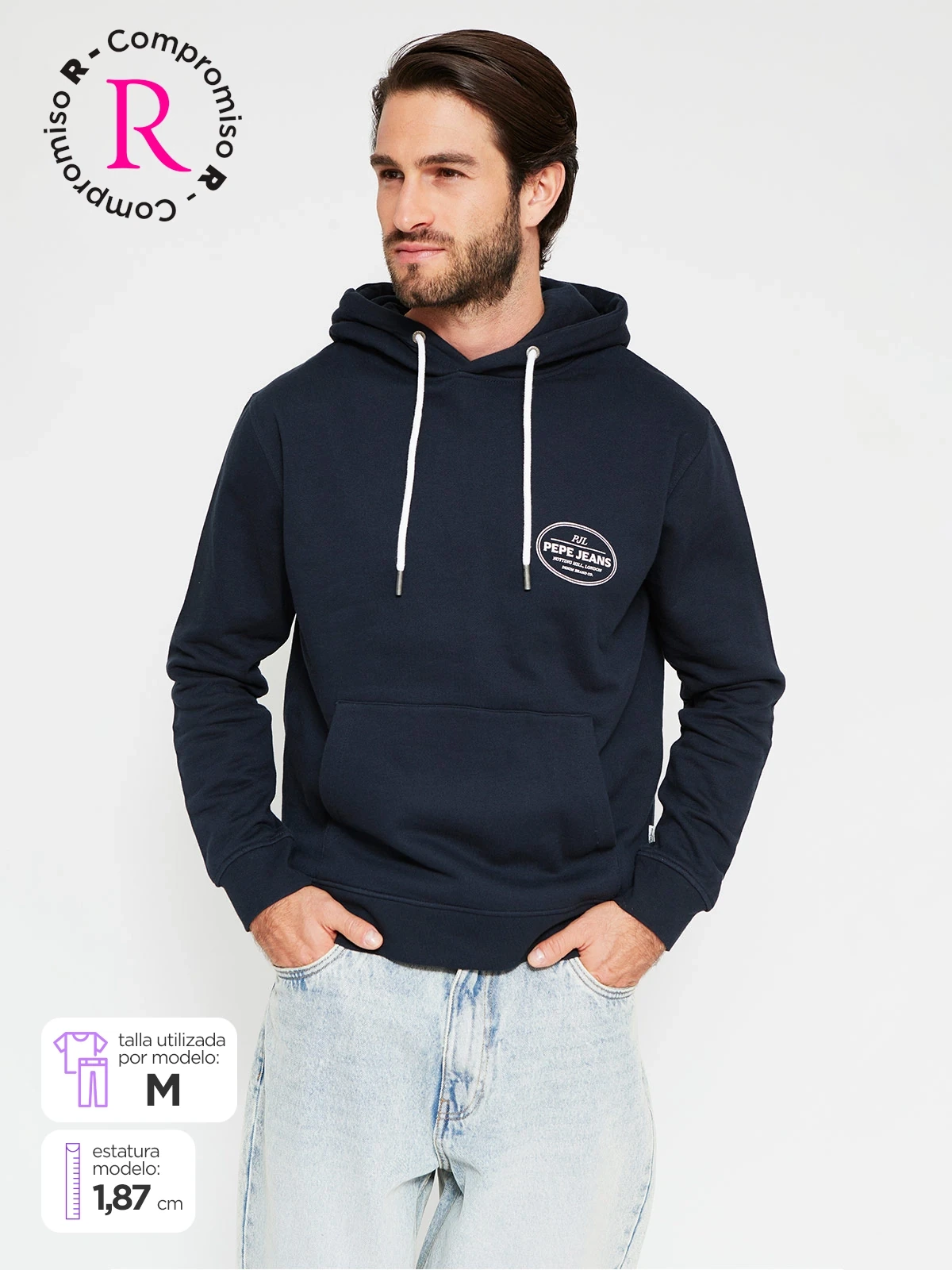 POLERÓN HOMBRE PEPE JEANS ALGODÓN CAPUCHA ESTAMPADO - 1