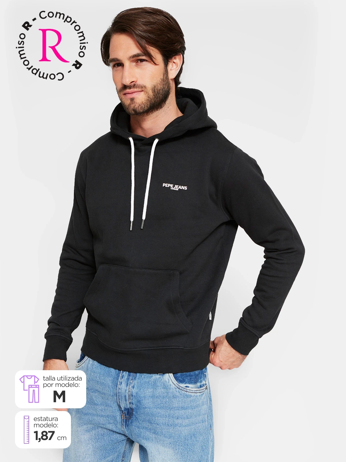 POLERÓN HOMBRE PEPE JEANS ALGODÓN CAPUCHA ESTAMPADO - 1