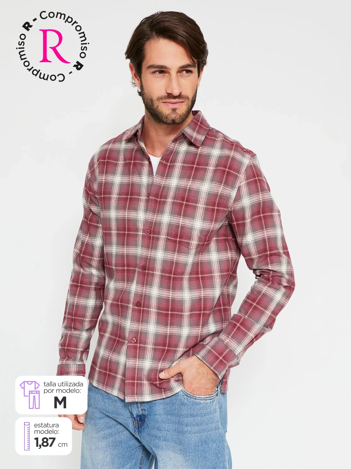 CAMISA HOMBRE AEROPOSTALE ALGODÓN MANGA LARGA FRANELA - 1