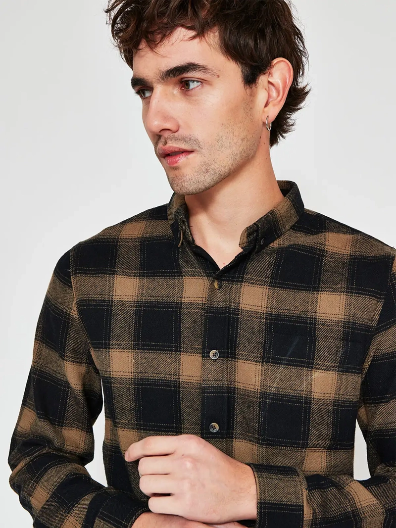 CAMISA HOMBRE BARBADOS ALGODÓN MANGA LARGA FRANELA - 3