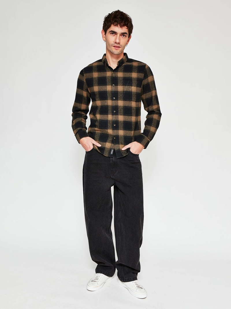CAMISA HOMBRE BARBADOS ALGODÓN MANGA LARGA FRANELA - 4
