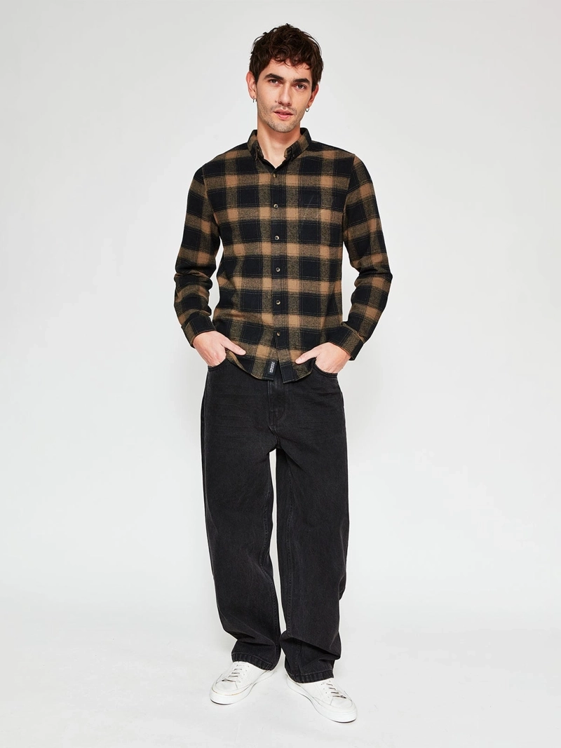 CAMISA HOMBRE BARBADOS ALGODÓN MANGA LARGA FRANELA - 4