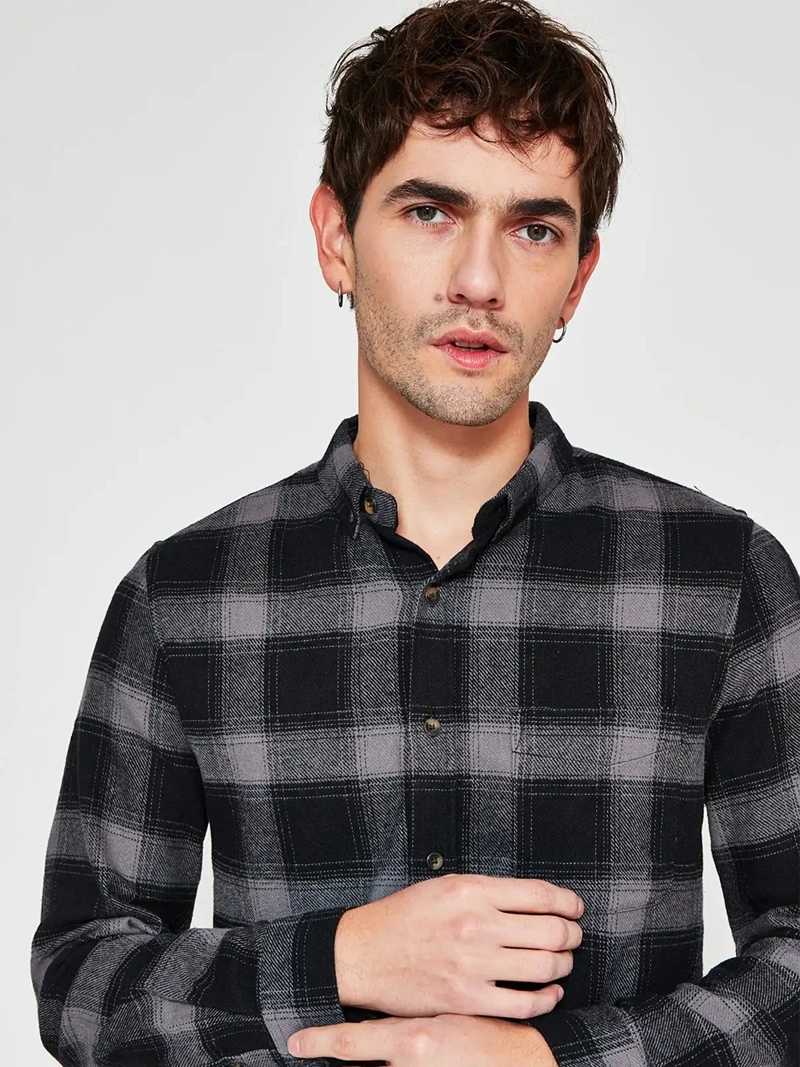 CAMISA HOMBRE BARBADOS ALGODÓN MANGA LARGA FRANELA - 3