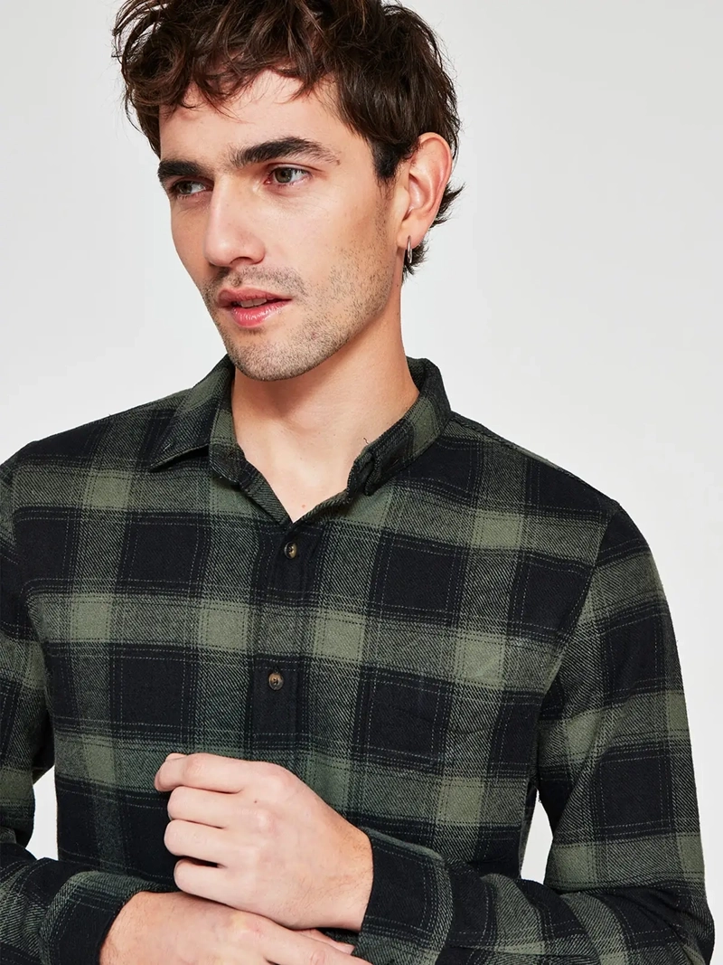 CAMISA HOMBRE BARBADOS ALGODÓN MANGA LARGA FRANELA - 3