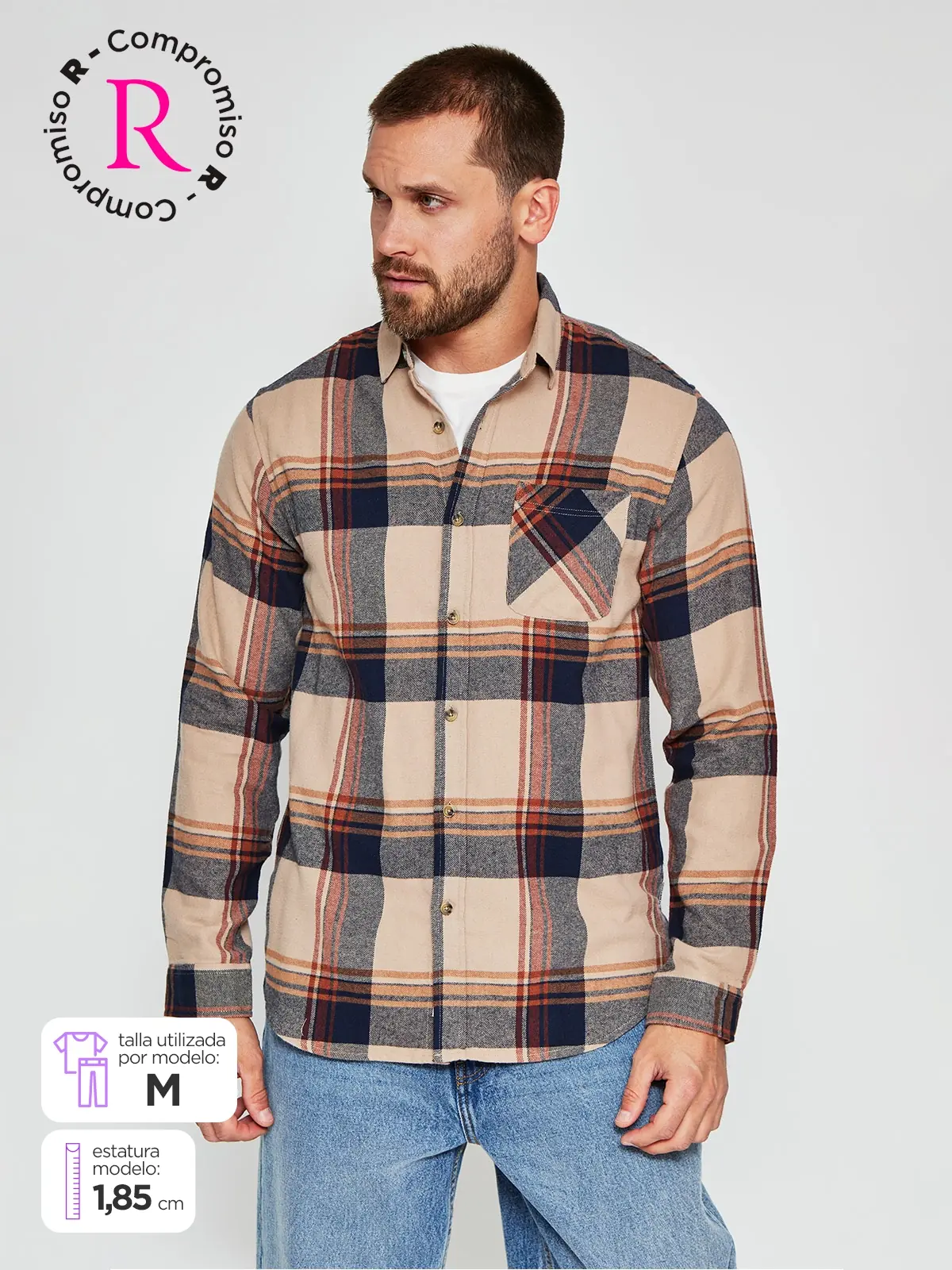CAMISA HOMBRE CLOUDBREAK MANGA LARGA FRANELA - 1