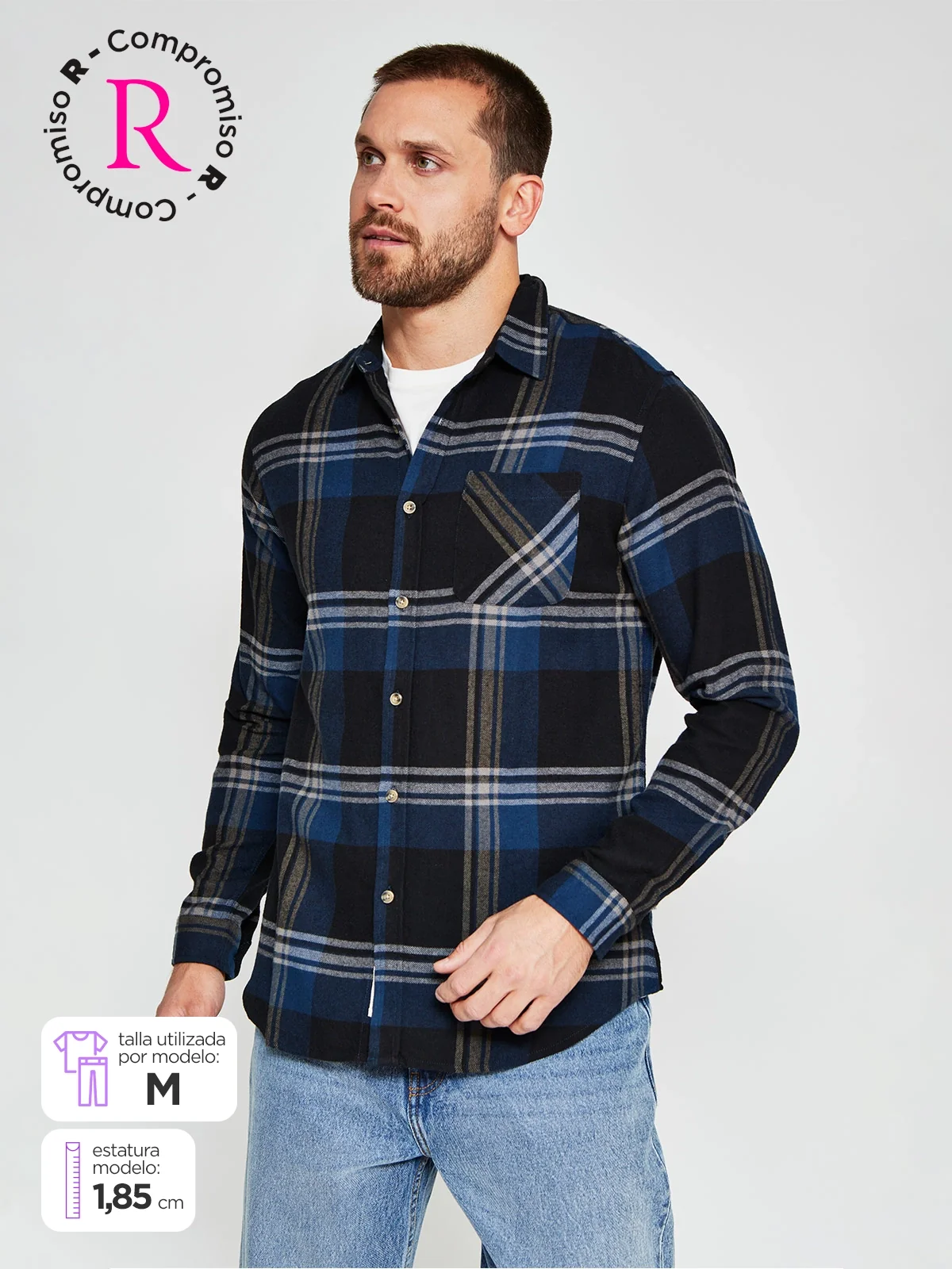 CAMISA HOMBRE CLOUDBREAK MANGA LARGA FRANELA - 1