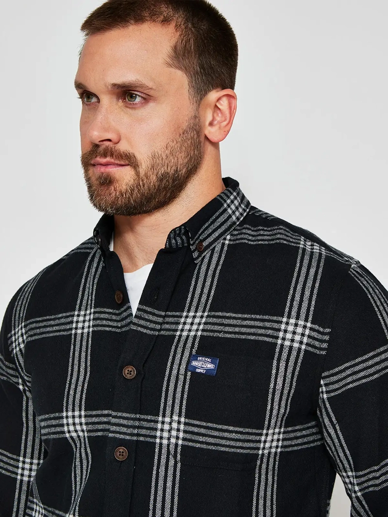 CAMISA HOMBRE ROBERT LEWIS MANGA LARGA FRANELA - 3