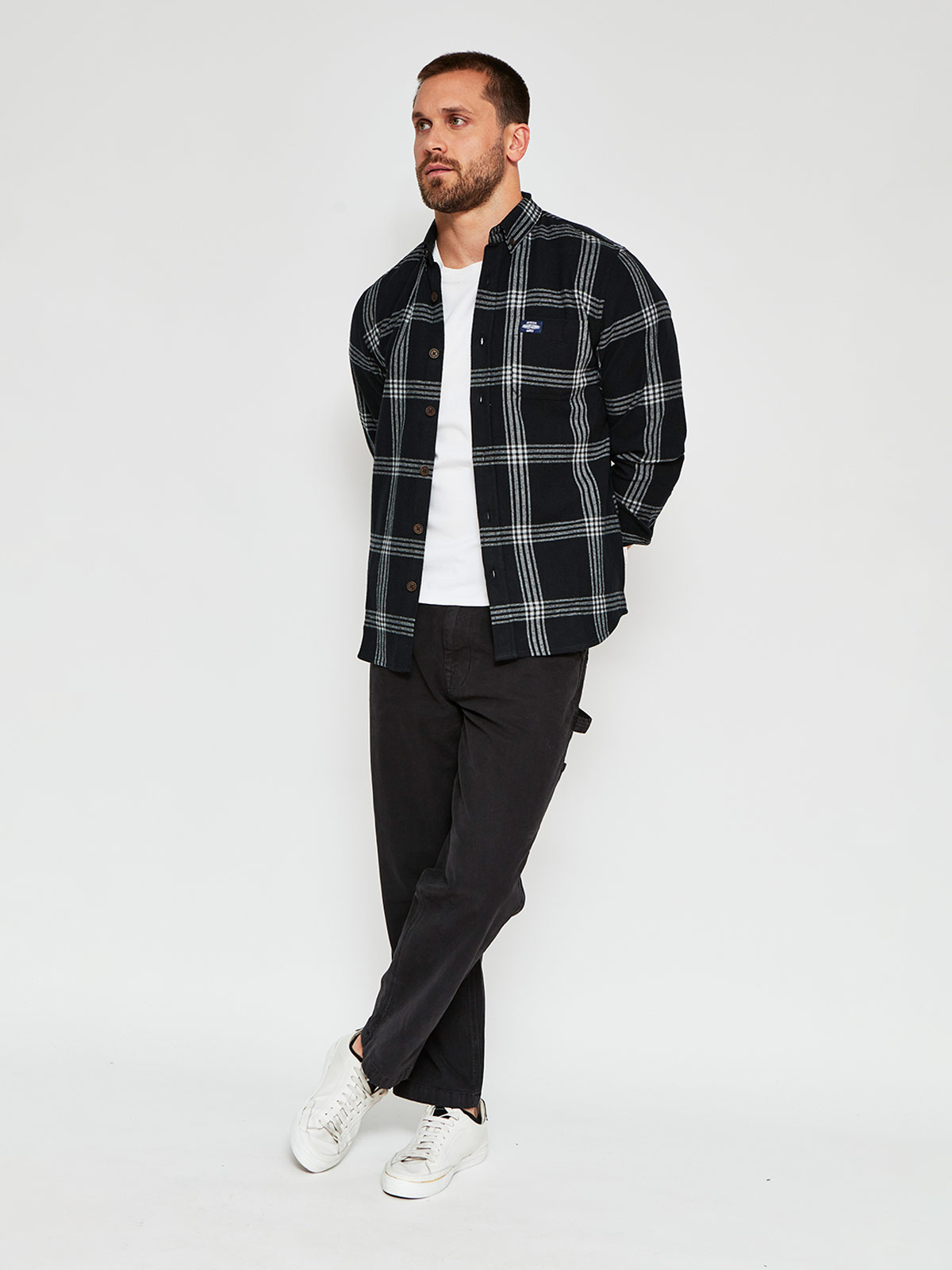 CAMISA HOMBRE ROBERT LEWIS MANGA LARGA FRANELA - 4