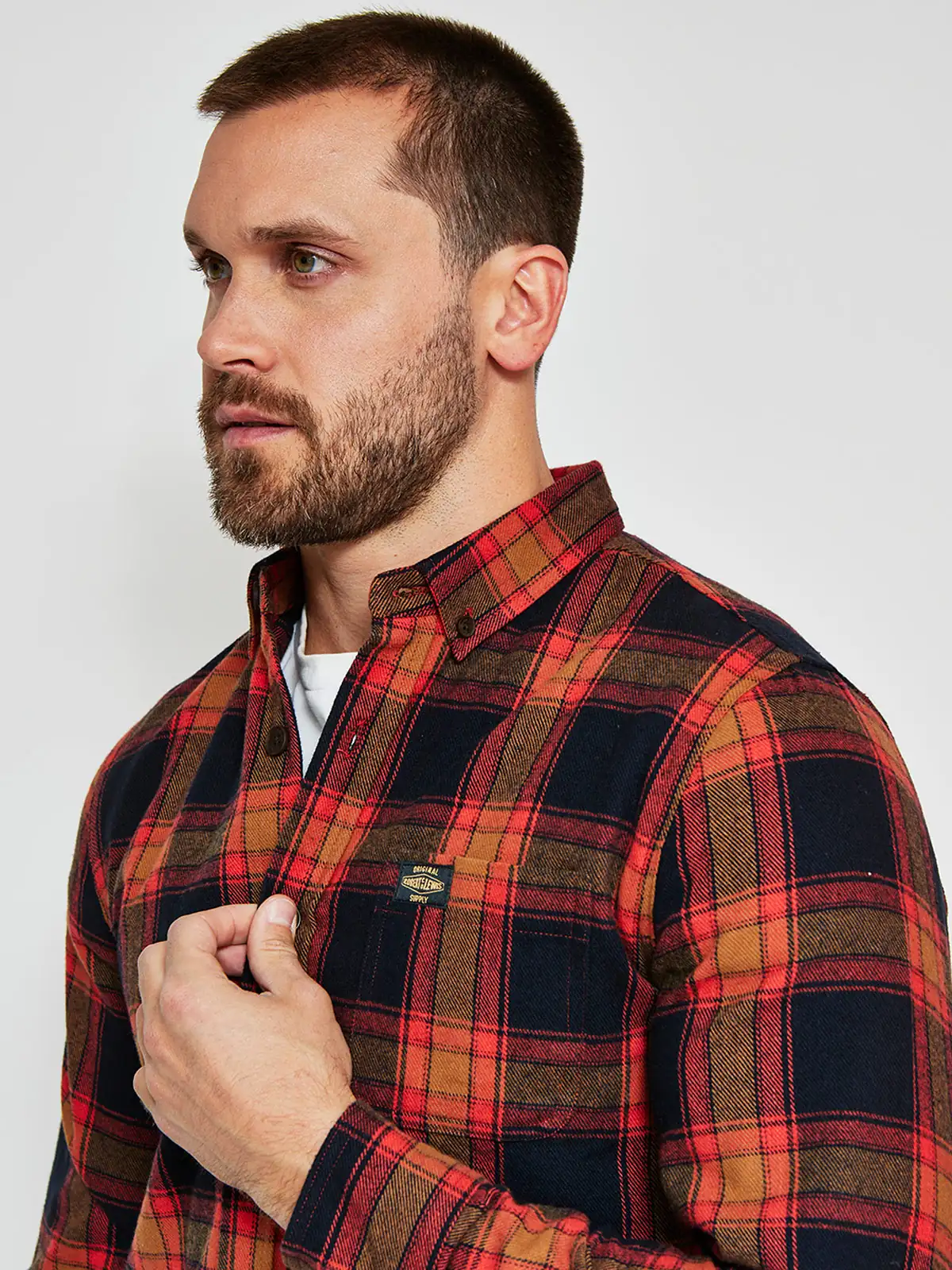 CAMISA HOMBRE ROBERT LEWIS MANGA LARGA FRANELA - 3