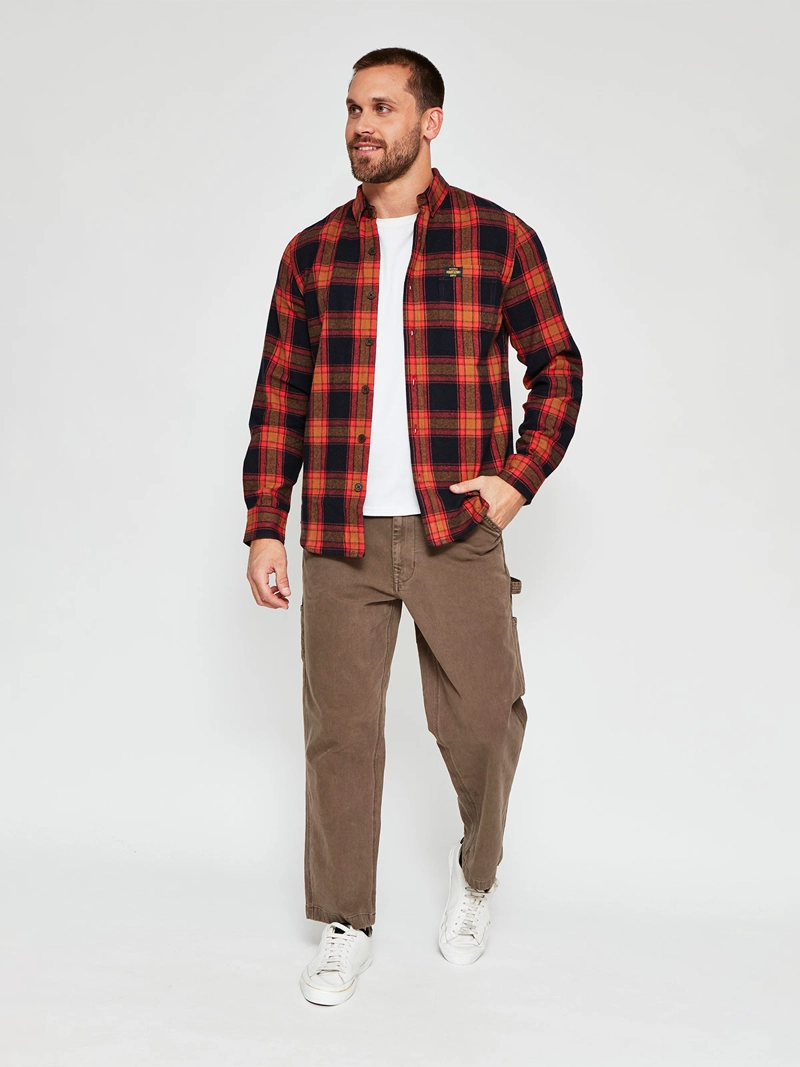 CAMISA HOMBRE ROBERT LEWIS MANGA LARGA FRANELA - 4