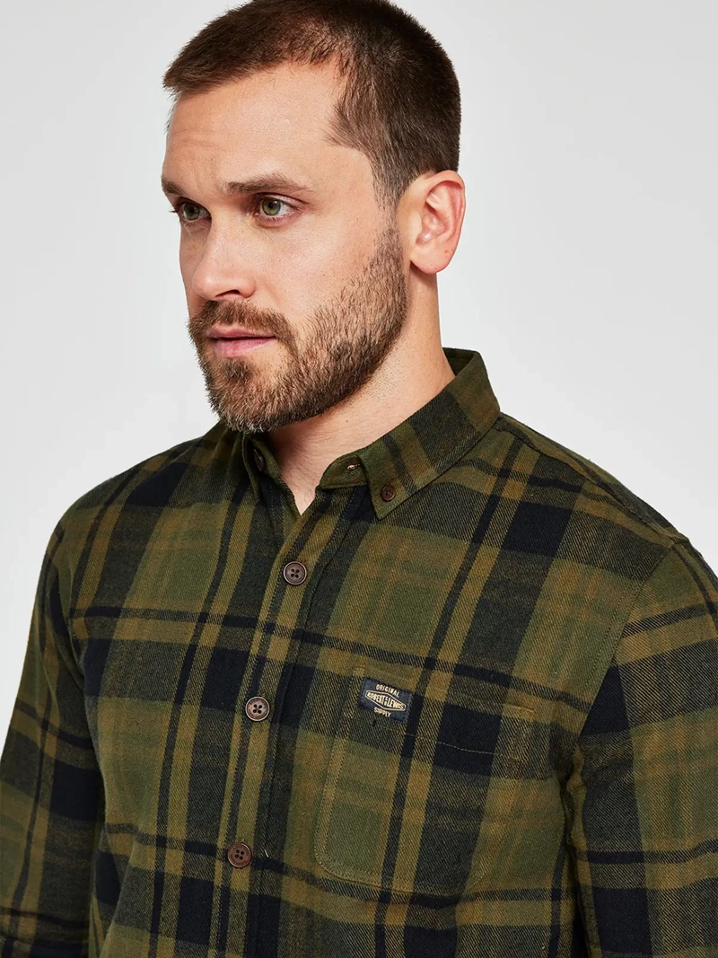 CAMISA HOMBRE ROBERT LEWIS MANGA LARGA FRANELA - 3