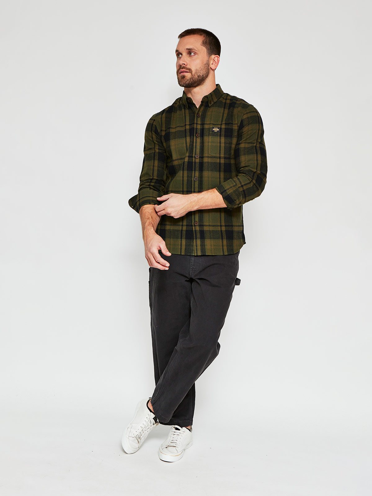CAMISA HOMBRE ROBERT LEWIS MANGA LARGA FRANELA - 4