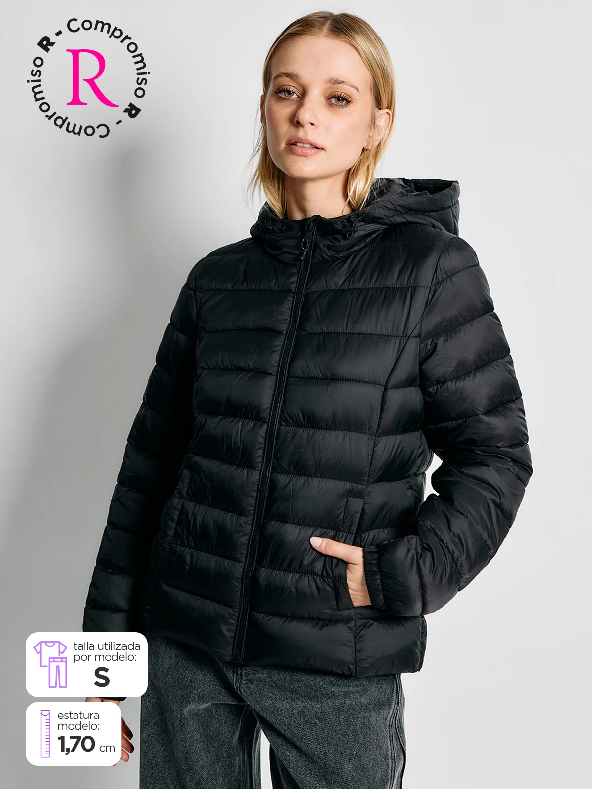 PARKA MUJER INDEX CORTA CON GORRO - 1