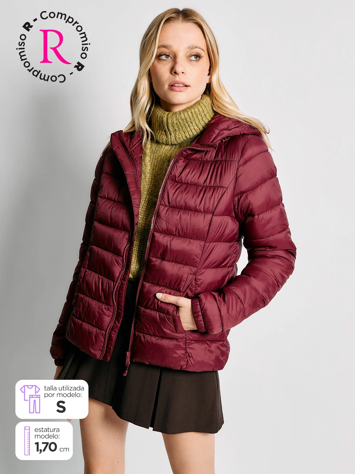 PARKA MUJER INDEX CORTA CON GORRO - 1