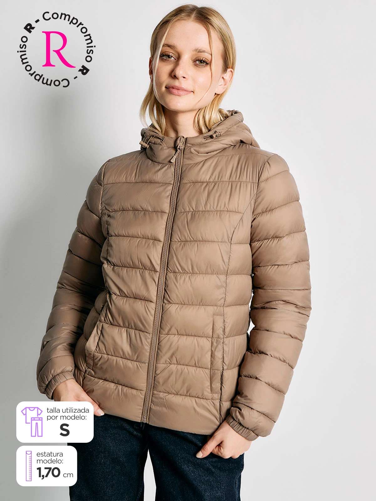 PARKA MUJER INDEX CORTA CON GORRO - 1