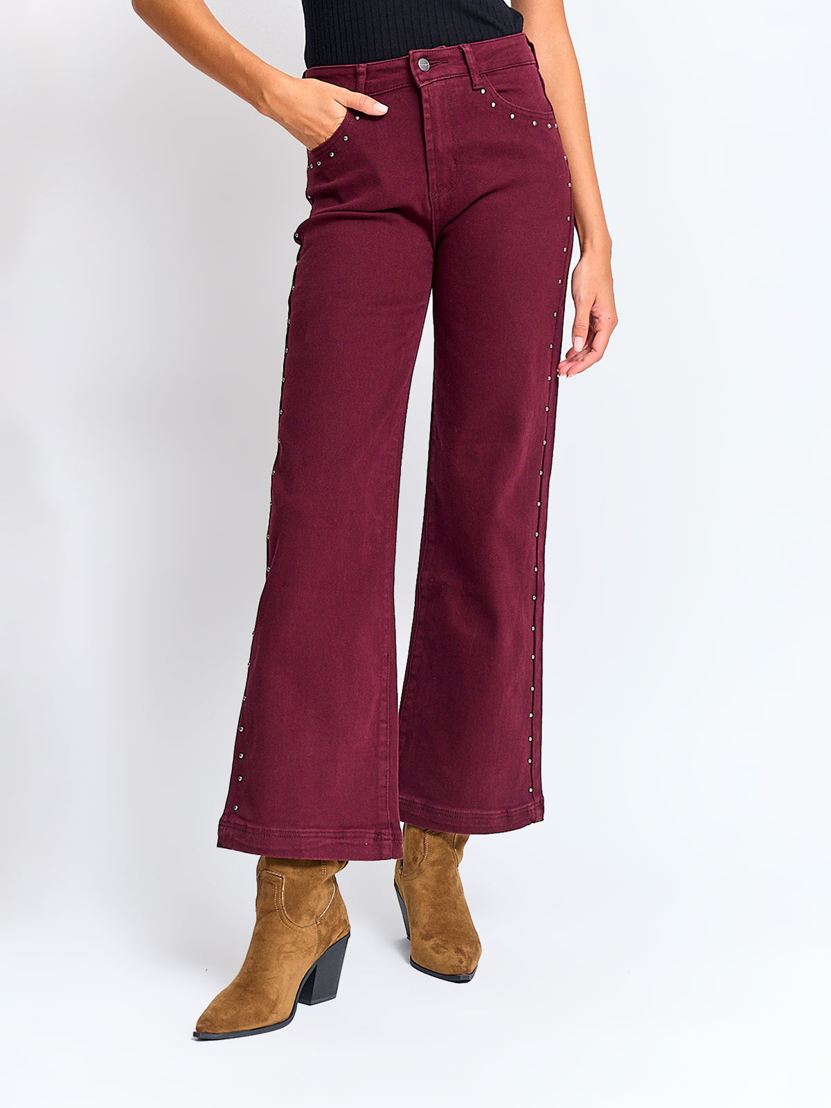 JEANS MUJER TATIENNE ALGODÓN RECTO TACHAS - 2