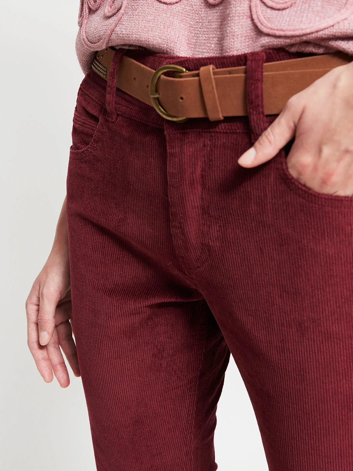 PANTALÓN MUJER TATIENNE ALGODÓN FLARE COTELÉ - 4