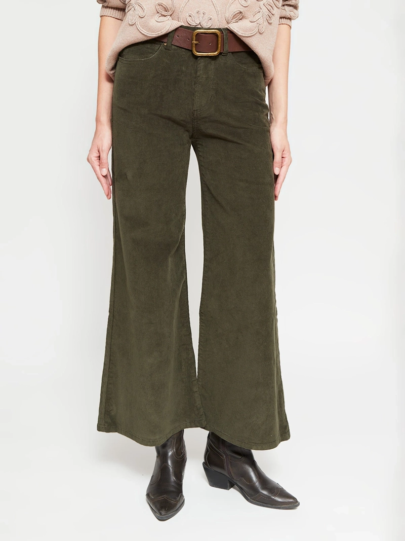 PANTALÓN MUJER TATIENNE ALGODÓN WIDE LEG COTELÉ - 2